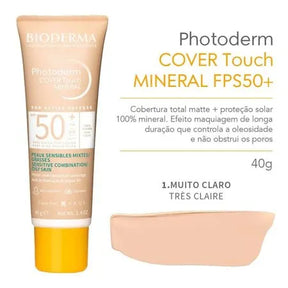 Protetor Solar Facial Bioderma Photoderm Cover Touch FPS 50+ – Muito Claro