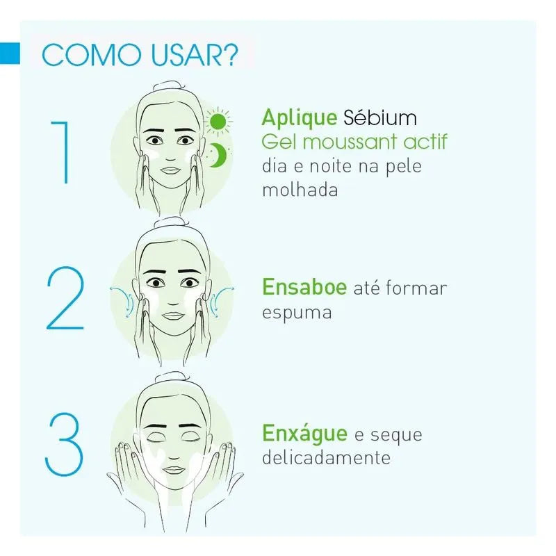 Bioderma Sébium Actif Kit com 2 Unidades – Gel de Limpeza Antioleosidade – 200ml – Kit