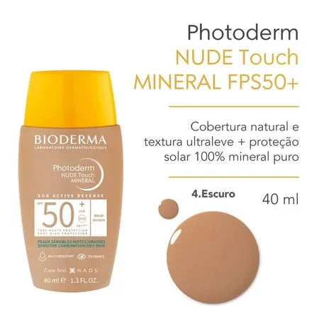 Protetor Solar com Cor Bioderma – Photoderm Nude Touch FPS 50+ – 4.0